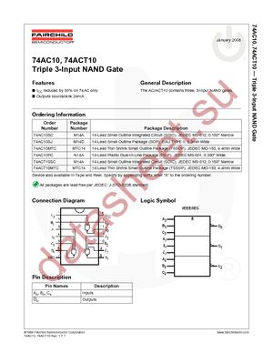 74ACT10MTCX datasheet  